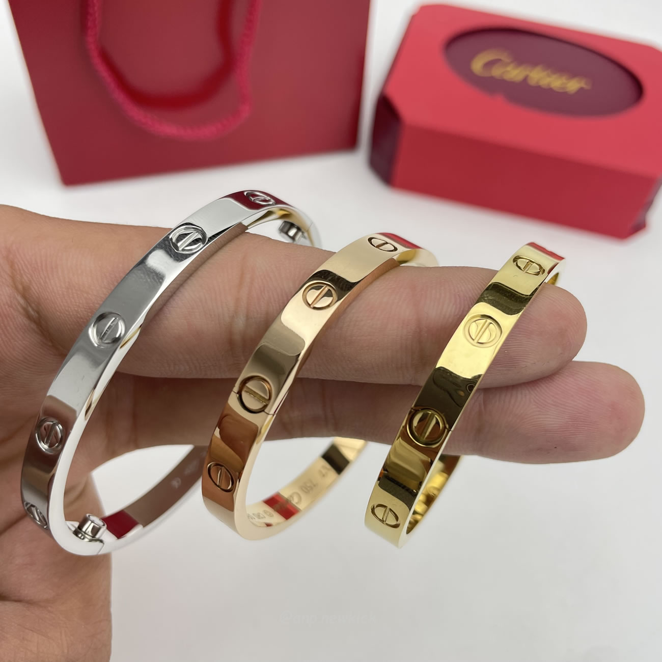 Cartier 18k Love Bracelets Gold Silver Rosegold (14) - newkick.cc